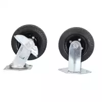 6" Non-Pneumatic Dog Show Trolley Wheels- Set of Four with Hardware