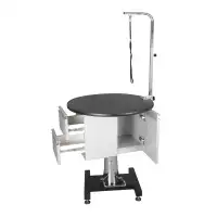 Round Rotational Hydraulic Grooming Table with Cabinet